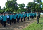 Anggota Koramil 0804/08 Barat Melatih Kedisiplinan Membangun Karakter Siswa SMPN 2 Barat