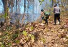 Gotong Royong Bersama Masyarakat, Babinsa 0804/05 Poncol Jinakkan Api Kebakaran Lahan Jati di Desa Cileng